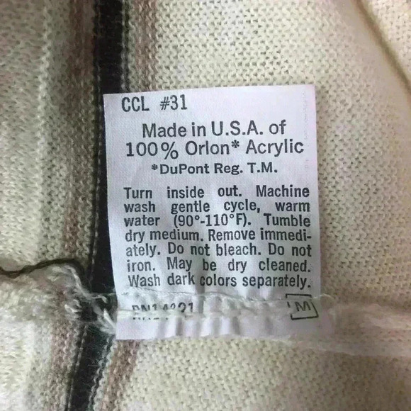 Puritan Vintage Mens Grandpa Brown Cream Long Sleeve Polo Sweater Sz Medium NWT - Picture 9 of 11